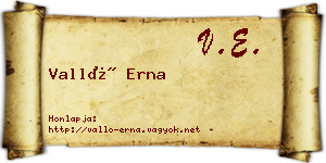 Valló Erna névjegykártya